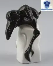 9942103 Porcelain Figurine Raven Degli Black-White Wagner & Apel H14cm