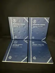 Whitman Washington QTR, Mercury Dime, Benjamin Half Dollar (4) Coin Books