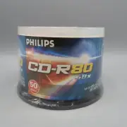 Philips Blank 50 Discs CD-R 80 52x Recordable 700MB 80min New Sealed