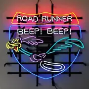 Road Runner Beep! Garage 24"x20" Neon Sign Lamp Light Bar Pub Man Cave Glass