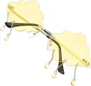 [WESIEVYA] Polarised Sunglasses Boys and Girls Girls White Glasses Cloud Shape Fun for Party