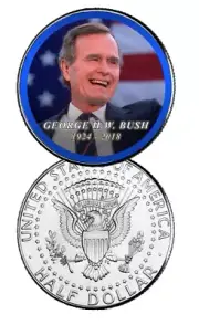George H.W. Bush Colorized Tribute Coin