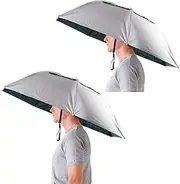 Luwint 2 Pack Umbrella Hat, 36 Inch Head Umbrella Hat, Hands Free Umbrella for Adults, Cool Sun Rain Protection Gadgets Folding Umbrella Hats for Fishing Gardening Camping Work