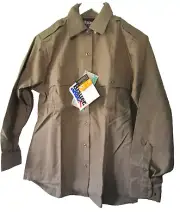BLAUER WOMENS S 31-33 LONG SLEEVE STREETGEAR SHIRT 8703WX SILVER TAN Police