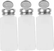 Holibanna 5pcs Push Alcohol Bottle Oil Pump Bottle Pump Dispensers for Liquids Pump Bottles for Liquids Empty Nail Polish Bottles Nail Polish Remover Bottle Push down Dispenser White Plastic