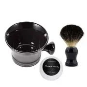 Ceramic Shaving Soap Bowl Kit For Men, Pure Badger Shaving Brush, Shaving