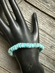Turquoise Heishi 7 Inch Stretch Elastic Stretchy Bead Bracelet Gift