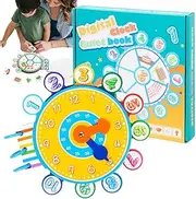 Clock Toy for Toddler - Preschool Activity Cardboard Teaching Time,Interactive Early Childhood Education Toys for 3+ Years Old Boys Girls