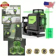 Precision Green Beam Laser Level: 360° Line, Magnetic Base & Batteries Included