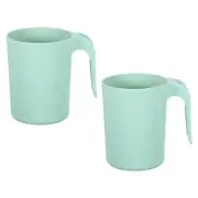 2Pcs Cups, Unbreakable Reusable Water Tumbler with Handle, Green