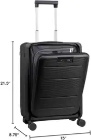 Went Living 22×14×9″ Collapsible Hard-Shell Carry-On Luggage, Black