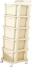 B Baosity Drawer Cart on Wheels with 360° Rotation for Office and Craft Use, as described, 5 Layers