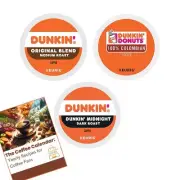 Dunkin K-Cups Coffee Variety Box - Original Blend, 100% Colombian, Midnight D...