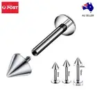 G23 Titanium Labret Lip Stud Internal Threaded Cone Spike Bar Earring Piercing