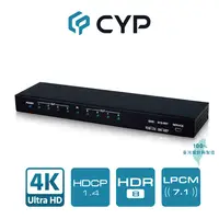 在飛比找PChome24h購物優惠-CYP西柏 - 4K2K 1進8出 HDMI分配器(CPRO
