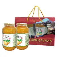 在飛比找PChome24h購物優惠-【韓味不二】生黃金柚子茶禮盒2入組(1kg x2入/盒)
