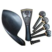 Ebony Wood Fiddle Parts Fiddle Parts Set Engraved Musical Violin Accessories