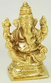 GANESH IN LOTUS POSITION STATUE Figurine GANESHA GANESA WISDOM ART PRUDENCE