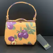 Collectif Carrie Vintage Plum Bag, Yellow Metal Clasp Top Chain Crossbody