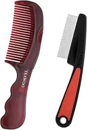 TEAWOO Patented Anti Dandruff Comb & Stainless Steel Fine Tooth Comb Kit, Dandruff Remover, Scalp Sweep Detoxing, Massage Dandruff Removal Brush for Scalp Build Up