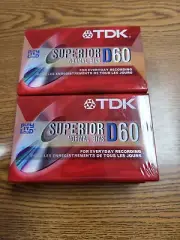 Six (6) TDK D60 Superior Normal Bias Blank Audio Cassette Tapes NEW Sealed
