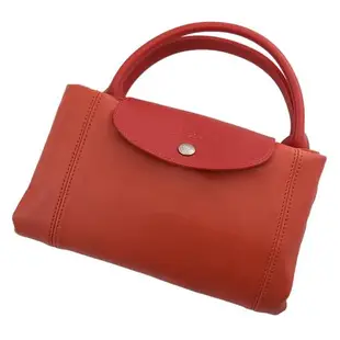 Longchamp Le Pliage Cuir 撞色羊皮兩用袋/皮夾套組 #1630