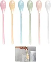 Colourful Long Plastic Spoons, Pack of 6 Plastic Spoons, Long Egg Spoons, Plastic Egg Spoons, Imitation Porcelain, Melamine Spoons, Yoghurt Spoons, Long Plastic, Plastic Spoons Small, Plastic Spoons