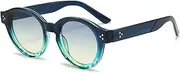 [JRLLFD] Vintage Round Sunglasses Women Men Gradient Female Fashion Luxury Clear Shades Uv400