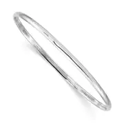 .925 Sterling Silver Rhodiumed Polished 2mm Slip-On Plain Child's Bangle 5"