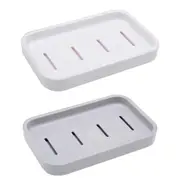2PCS Plastic Soap Holder for Bathroom Kitchen, Travel Soap Saver Soap Holder, Easy to Clean Double-Layer Bar Soap Holder