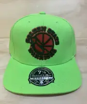 Mitchell & Ness Golden State Warriors Dynasty Fitted Neon Green Hat Sz 7 1/2 New