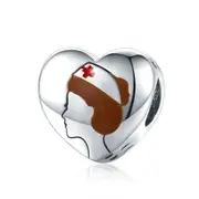 Silver plating Heart Charm Honor for Medical Personnel Hero Charm for Bracelet