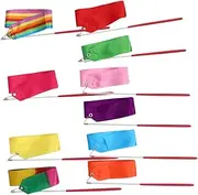 INOOMP 10pcs Dance Ribbons for Boys and Girls Vibrant Gymnastics Streamers for Artistic Performance Easy to Use Suitable for All Ages and Fun Dance Props