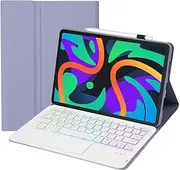 Touchpad Keyboard Case Compatible with Xiaomi Redmi Pad 2 (11 Inch) 2025, Magnetic Removable Wireless Colorful Backlit Keyboard Cover (Purple)