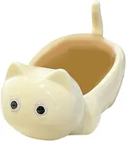 Shower Soap Dish, Draining Soap Holder, Cute Functional Organizer, Portable Non Slip Bath Accessories, Cats Soapbars Storage for Bathroom, Kitchen Sink Color Creamy, Black