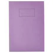 Silvine A4 Purple Exercise Book Lined with Margin (80 Pages) 75gsm Home School