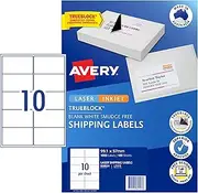 Avery Trueblock A4 Labels for Laser Printers - Printable Packaging, Shipping & Address Labels - Mailing Stickers - White, 99.1 x 57 mm, 1000 Labels / 100 Sheets (959031 / L7173)