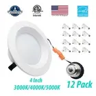 3BRIX 12x 4” 10W LED Retrofit Downlight Baffle Trim Recessed Dimmable Light-ETL