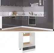 VidaXL Oven Cabinet High Gloss Grey 60x46x81.5 cm Chipboard