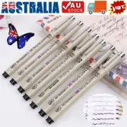 9PCS Black Sakura Pigma Micron Fine Line Pen BR Drawing Set Drawing Ink Pens ZR