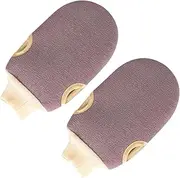 VICASKY 2pcs Exfoliating Gloves for Body Bath Gloves Shower Gloves Bathing Gloves Exfoliating Body Scrub Glove Exfoliating Mitten Bath Scrubber for Body Washing Gloves for Body Coffee