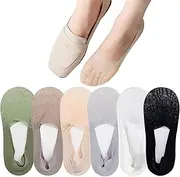 [FBIEE88TR] 6 Pairs Women No Show Socks Ultra Low Cut Liner Socks Ice Socks Nonslip Liner Invisible Hidden Thin Lace Socks(Color2)