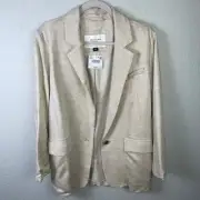 American Eagle Oversized Cream Blazer Linen NWT Size Small