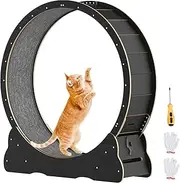 Advwin Cat Exercise Wheel for Indoor Use, 100cm Solid Wood Treadmill, Safety Running Wheel for Weight Loss and Health