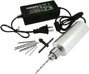 Yakamoz 0.3mm - 4mm Micro Aluminum Portable Handheld Drill DIY PCB Mini Electric Hand Drill with 5A Power Supply & 10pcs Micro Drill Bits