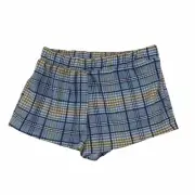 Cozy Rozy Womens Large L Blue Houndstooth Plaid Sleep Shorts Lounge Pjs Pajamas