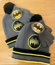DC Comics Batman Beanie Hat Toboggan & Gloves Boys One Size Fits Most 2 Sets