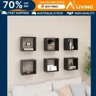 Wall Cube Shelves 6 pcs Grey 26x15x26 cm Floating Storage Home Decor Organ 07033