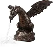 Dragon Water Fountain - Unique Decoration for Indoor and Outdoor Use | Dragon Statue Fountain with LED Lighting, Tabletop Waterfall Fountain, Resin Dragon Water Feature for Pati