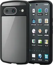 Elecom PM-P233TSLFCBK Google Pixel 8 Case, Shock-Absorption, Shock Absorption, TOUGH SLIM LITE Hybrid Material, All Around Air Cushion, Clear Back, Compatible with Wireless Charging, Strap Hole, Black